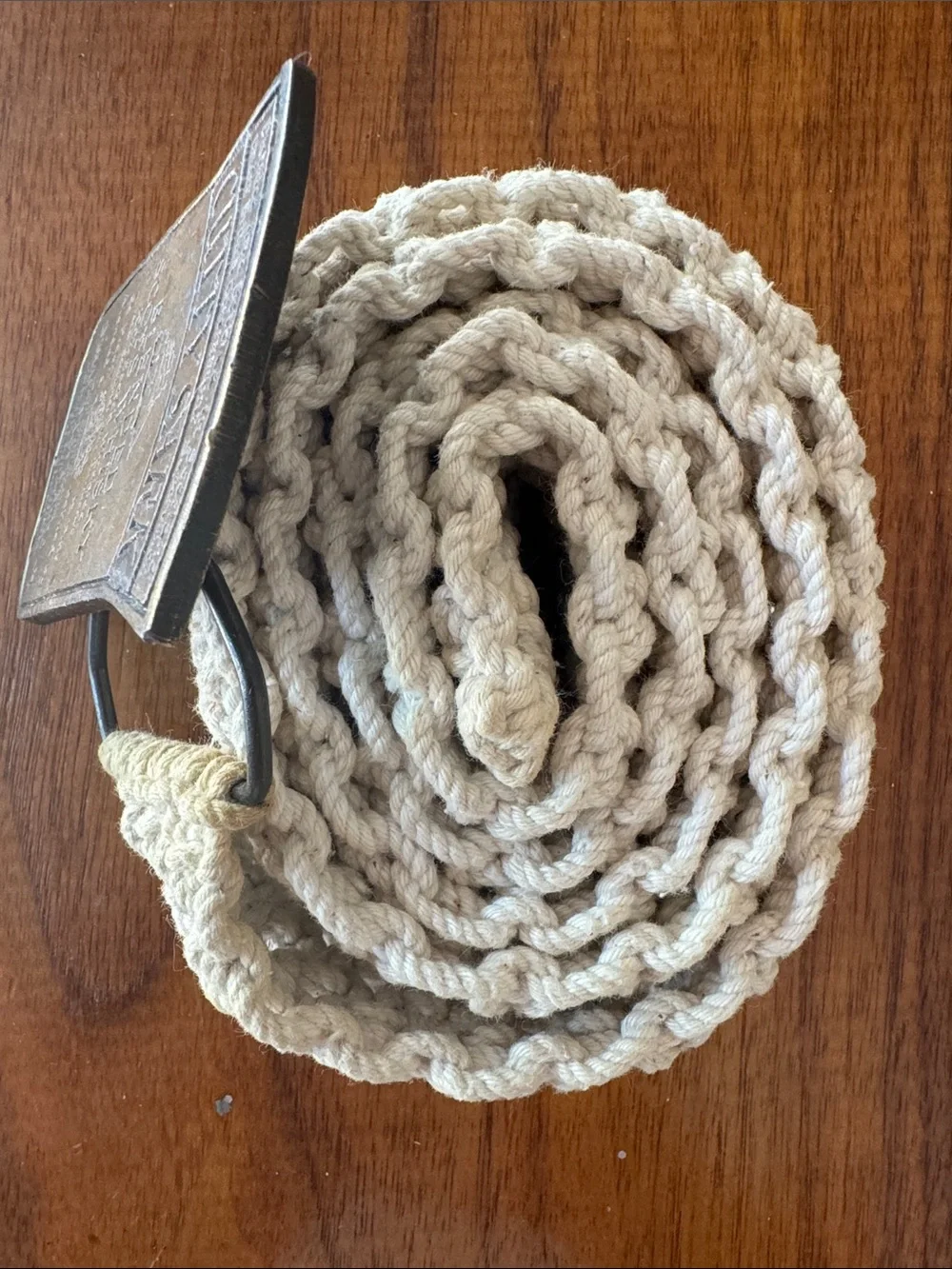 Rare Vintage Cutty Sark Scottish Whiskey Brass Buckle on Cotton/Jute Belt